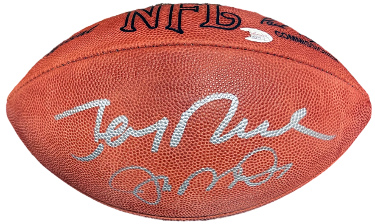 Joe Montana & Jerry Rice dual signed Official NFL Taglibue Football- JSA #G38998 (San Francisco 49ers/HOF)