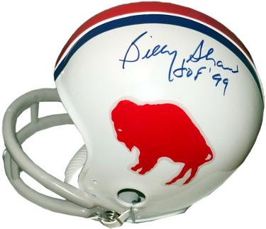 Billy Shaw signed Buffalo Bills Riddell TB 2-Bar Mini Helmet HOF 99- COA