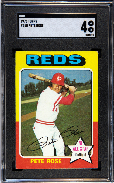 Pete Rose 1975 Topps Card #320- SGC Graded 4 VG-EX (Cincinnati Reds/Big Red Machine)