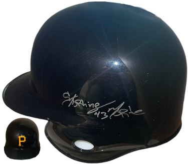 Starling Marte signed Pittsburgh Pirates Riddell Mini Batting Helmet #43- COA (2XAS/2XGG)
