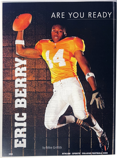 Eric Berry Tennessee Volunteers 2008 Freshman Of The Year 8.5x10.5 Photo