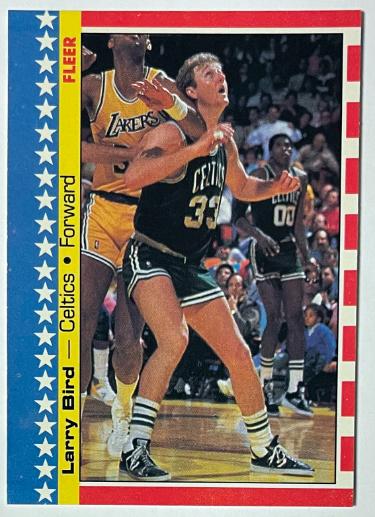 Larry Bird 1987-88 Fleer Sticker/Card #4 (Boston Celtics/HOF)
