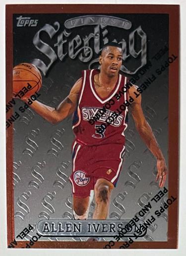 Allen Iverson 1996-1997 Topps Finest Sterling Rookie Card (RC) w/Coating #240 (Philaelphia 76ers)