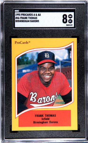 Frank Thomas 1990 Procards A & AA RC Card #46- SGC Graded 8 NM-MT (Birmingham Barons/White Sox/HOF)