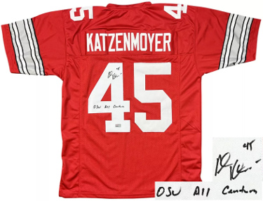 Andy Katzenmoyer signed Ohio State Red Custom Stitched College Football Jersey #45 OSU All Century XL- Tri-Star Hologram