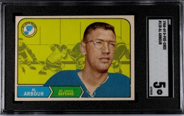 Al Arbour 1968-69 O-Pee-Chee NHL Card #128- SGC Graded 5 EX (St. Louis Blues)