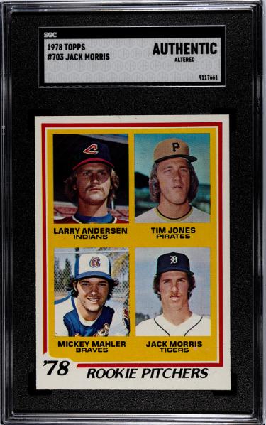 Jack Morris 1978 Topps Rookie Pitchers Card #703- SGC Slabbed Authentic Altered (Detroit Tigers/HOF)