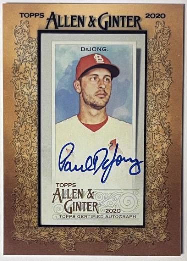 Paul DeJong 2020 Topps Allen & Ginter's Mini Framed On Card Auto #MA-PD (St. Louis Cardinals)