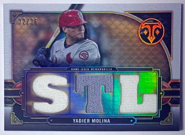 Yadier Molina 2022 Topps Triple Threads Relics Card #TTR-YM2- /36 (St. Louis Cardinals)