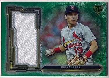 Tommy Edman 2020 Topps Triple Threads Emerald Jumbo Relic Card #SJR-TED- /18 (St. Louis Cardinals)