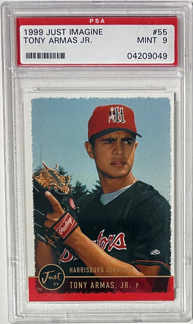 Tony Armas, Jr. 1999 Just Imagine Minor League Rookie Card (RC) #55- PSA Graded 9 Mint (Harrisburg Senators)