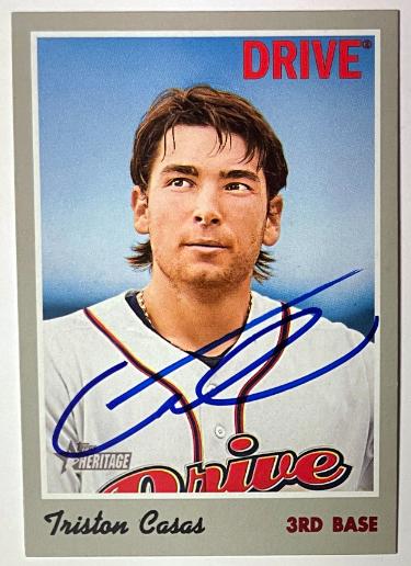Triston Casas signed 2019 Topps Heritage Minor League Real One Rookie On Card Auto #129- COA (Boston Red Sox)
