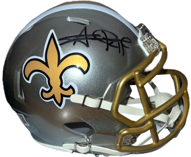 Alvin Kamara signed New Orleans Saints NFL Riddell Flash Mini Helmet #41- Beckett Witnessed #2W530723