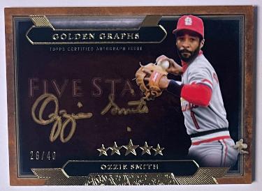 Ozzie Smith signed 2020 Topps Five Star Golden Graphs On Card Auto #GG-OZZ- /40 (St. Louis Cardinals)
