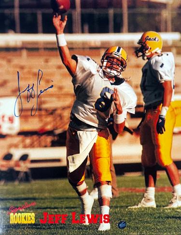Jeff Lewis signed Signature Rookies 8x10 Photo- COA (Northern Arizona/Broncos)