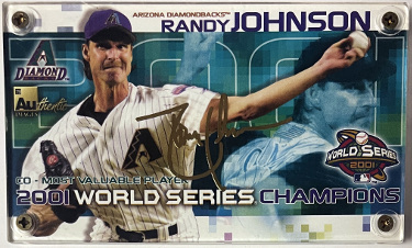 Randy Johnson Authentic Images 24K Gold Facsimile Signature Card 292/5000- 2001 World Series