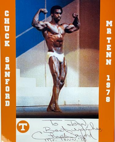 Chuck Sanford signed Mr. Tennessee,1978 8x10 Photo w/ John Best Wishes/Mr.Tenn '78- COA