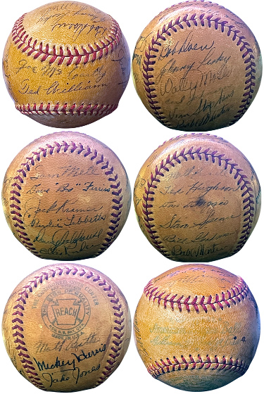 1948 Boston Red Sox Team Signed Reach ROAL Baseball 23 Sig-Walley Moses/Babe Martin/Dom DiMaggio/Bill Goodman/Stan Spence COA