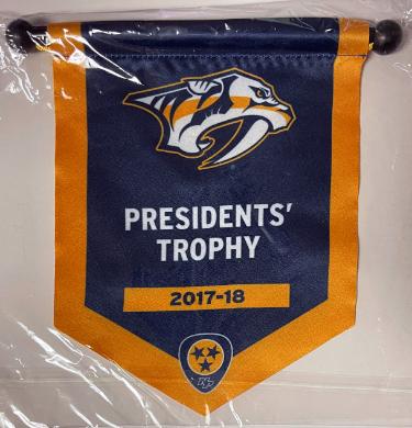 Nashville Predators 2017-18 Presidents' Trophy Mini Banner Arena Giveaway NHL Hockey