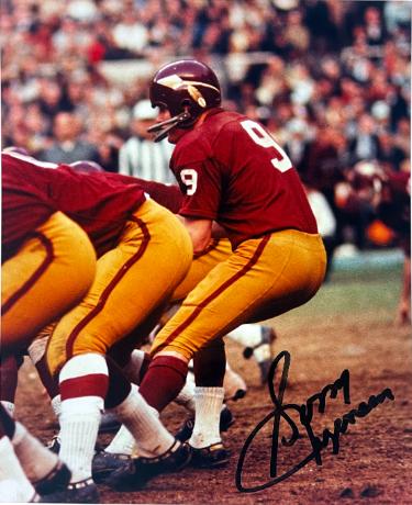 Sonny Jurgensen signed Washington 8x10 Photo- Tuff Stuff LOA/Show Ticket