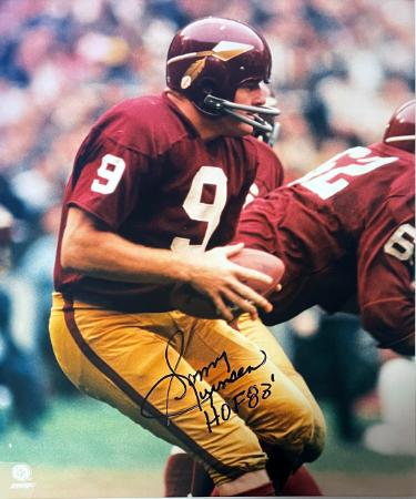 Sonny Jurgensen signed Washington Commanders NFL Licensed 16x20 Photo HOF 83' - COA/Tuff Stuff Show Ticket