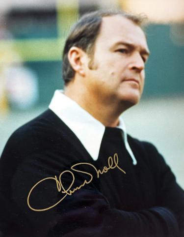 Chuck Noll signed Pittsburgh Steelers 8x10 Photo- Tuff Stuff, Show Promoter LOA
