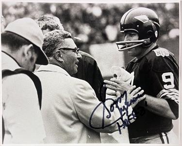 Sonny Jurgensen signed Washington Vintage 8x10 Photo HOF 83- Collector's Showcase LOA/Show Ticket (w/ Vince Lombardi)