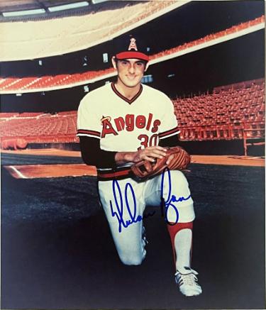 Nolan Ryan signed California Angels 8x10 Photo- Nolan Ryan Foundation COA (HOF/7 No-Hitters)