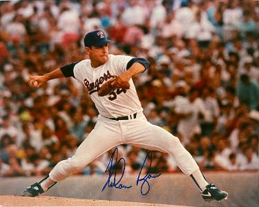 Nolan Ryan signed Texas Rangers 8x10 Photo- Nolan Ryan Foundation COA (HOF/7 No-Hitters)