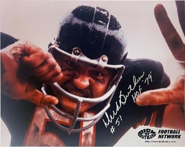 Dick Butkus signed Chicago Bears "Dick Butkus #51 Football Network" 8x10 Photo HOF 79'/#51- Tuff Stuff COA/Show Ticket