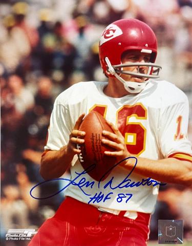 Len Dawson signed Kansas City Chiefs NFL Licensed 8x10 Photo HOF 87- COA/Show Ticket