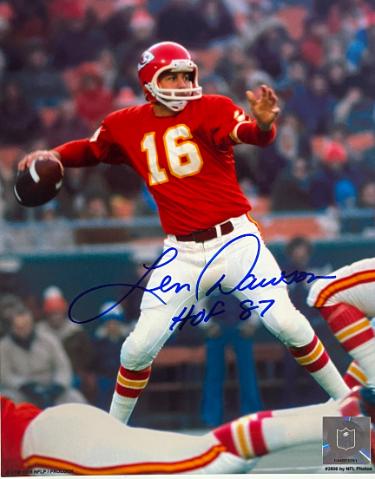 Len Dawson signed Kansas City Chiefs NFL Licensed 8x10 Photo HOF 87- COA/Show Ticket