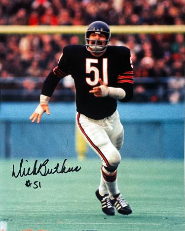 Dick Butkus signed Chicago Bears NFL 8x10 Photo #51 imperfect- Tuff Stuff COA/Show Ticket