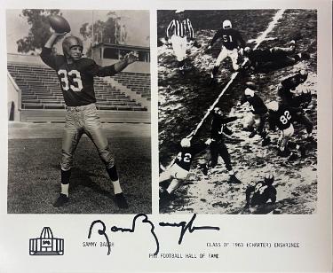Sammy Baugh signed HOF Enshrinee Class of 1963 B&W 8x10 Photo- COA