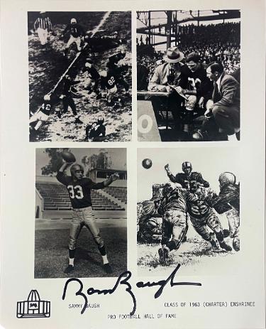 Sammy Baugh signed HOF Enshrinee Class of 1963 B&W 8x10 Photo- COA