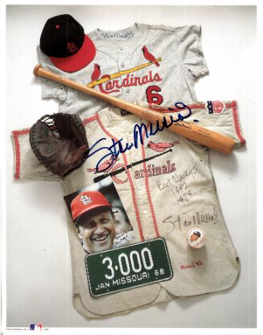 Stan Musial signed St. Louis Cardinals 11x14 Photo imperfect- COA (Life Magazine photographer Henry Groskinsky)