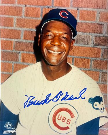 Buck O'Neil signed Chicago Cubs 8x10 Photo- Collector's Showcase LOA/Show Ticket