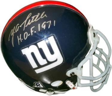 YA (Y.A.) Tittle signed New York Giants Riddell NFL TB Authentic Mini Helmet HOF 1971- COA YA (Y.A.) Tittle signed New York Giants Riddell NFL TB Authentic Mini Helmet HOF 1971- COA