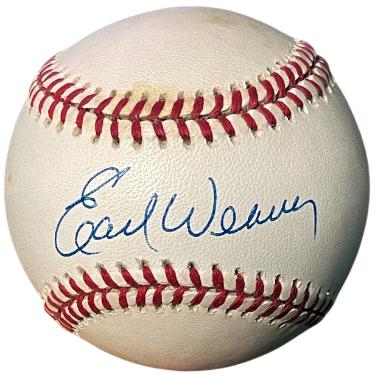 Earl Weaver signed ROAL Rawlings Official American League Baseball minor tone- COA (Baltimore Orioles)