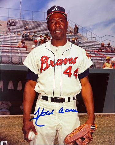 Hank Aaron signed Atlanta Braves MLB Licensed Vintage 8x10 Photo- Tuff Stuff COA (HOF)