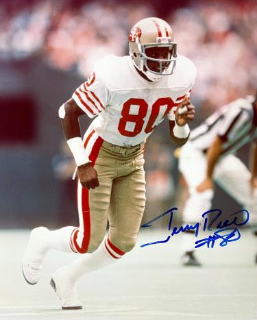 Jerry Rice signed San Francisco 49ers 8x10 Photo #80- NFL Alumni, Inc. LOA