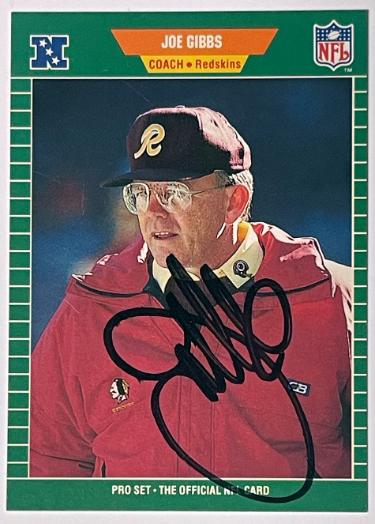 Joe Gibbs signed 1989 Pro Set NFL Washington Rookie (RC)Trading Card #440 - Beckett Rev (3XSB Champs)