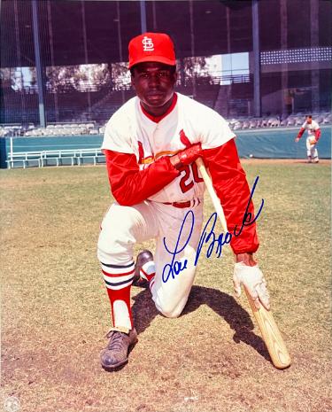 Lou Brock signed St. Louis Cardinals MLB Licensed 8x10 Photo- Tuff Stuff COA