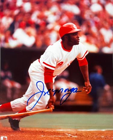 Joe Morgan signed Cincinnati Reds MLB Licensed 8x10 Photo- Tuff Stuff COA (HOF)