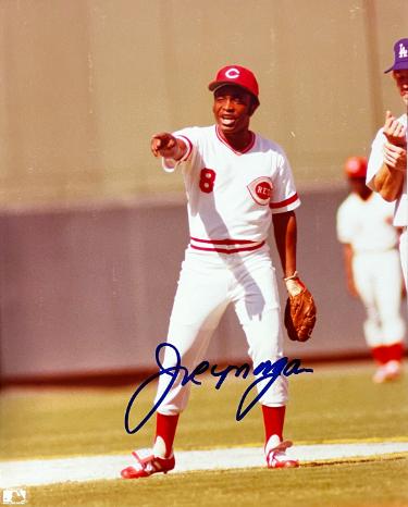 Joe Morgan signed Cincinnati Reds MLB Licensed 8x10 Photo- Tuff Stuff COA (HOF)