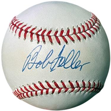 Bob Feller signed Official Rawlings ROAL American League Baseball minor tone- COA (Cleveland/HOF)