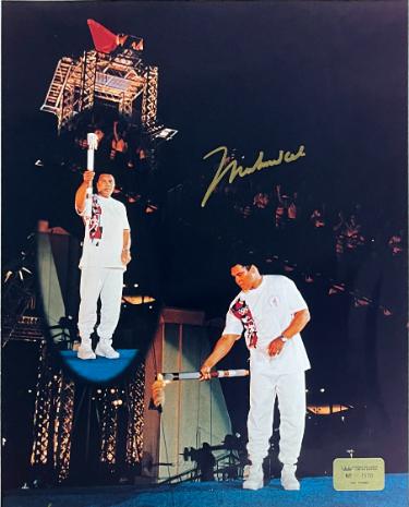 Muhammad Ali signed 16x20 Photo 1996 Atlanta Olympics Torch Lighting- /1996- Beckett/Ali/Prince COA w/VHS Tape of Signing