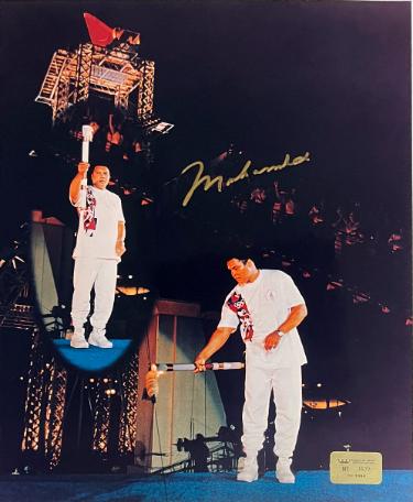 Muhammad Ali signed 16x20 Photo 1996 Atlanta Olympics Torch Lighting- /1996- Beckett/Ali/Prince COA w/VHS Tape of Signing