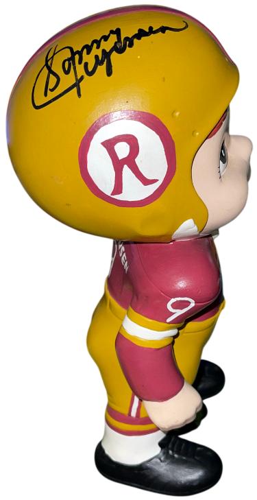 Sonny Jurgensen Signed Washington 1970s Vintage Atlantic Mold 11" Ceramic Football Figure- Beckett/HOF/RARE