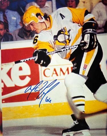 Mario Lemieux signed Pittsburgh Penguins 8x10 Photo #66 imperfect- NFL Alumni LOA